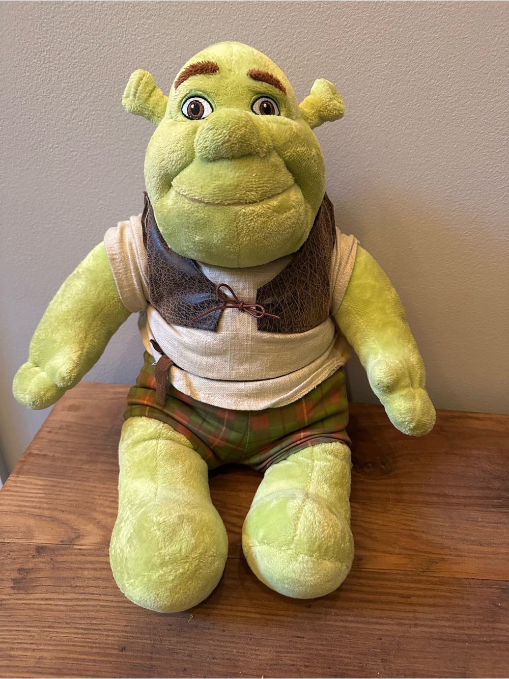 Build-A-Bear Green Plush with Camouflage Vest